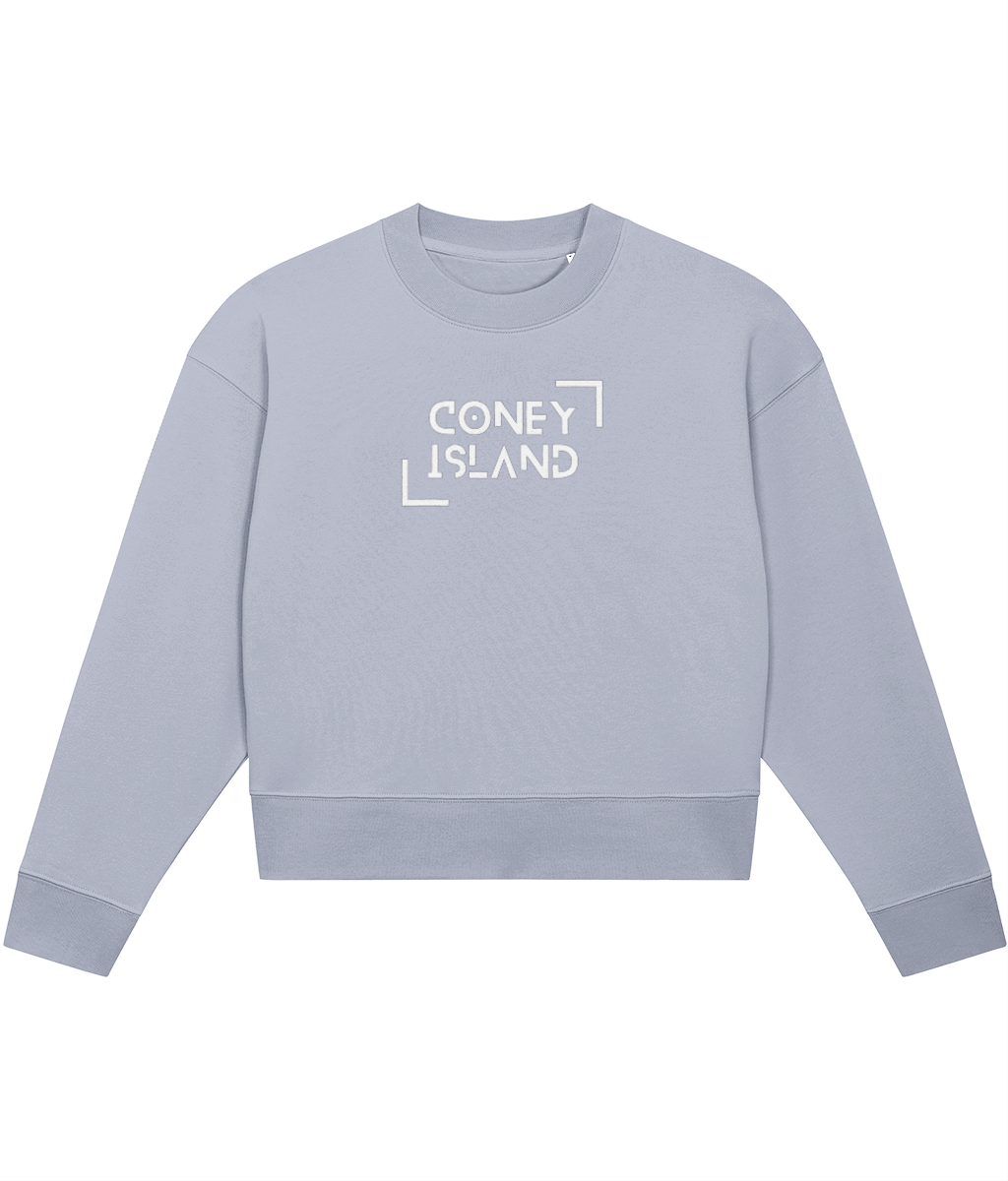 TayTay, Coney Island Crop-sweatshirt, The Coney Island Crop Sweatshirt, inspired by the timeless Evermore album. Designed for the ultimate Swiftie. Weight:300gsm Material:85% organic ring-spun combed cotton, 15% recycled polyester. Set-in sleeve 1x1 rib a