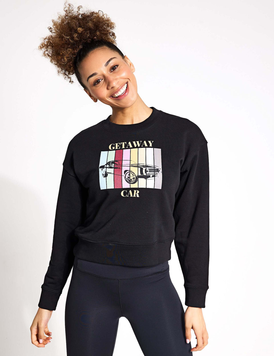 TayTay, Getaway Car Crop-sweatshirt, Channel the unforgettable vibes of Taylor's Reputation with our Getaway Car Crop-sweatshirt, a statement piece for any dedicated fan. Models Height: 5'8" Model is wearing: Small Weight: 300gsm Material: 85% organic rin