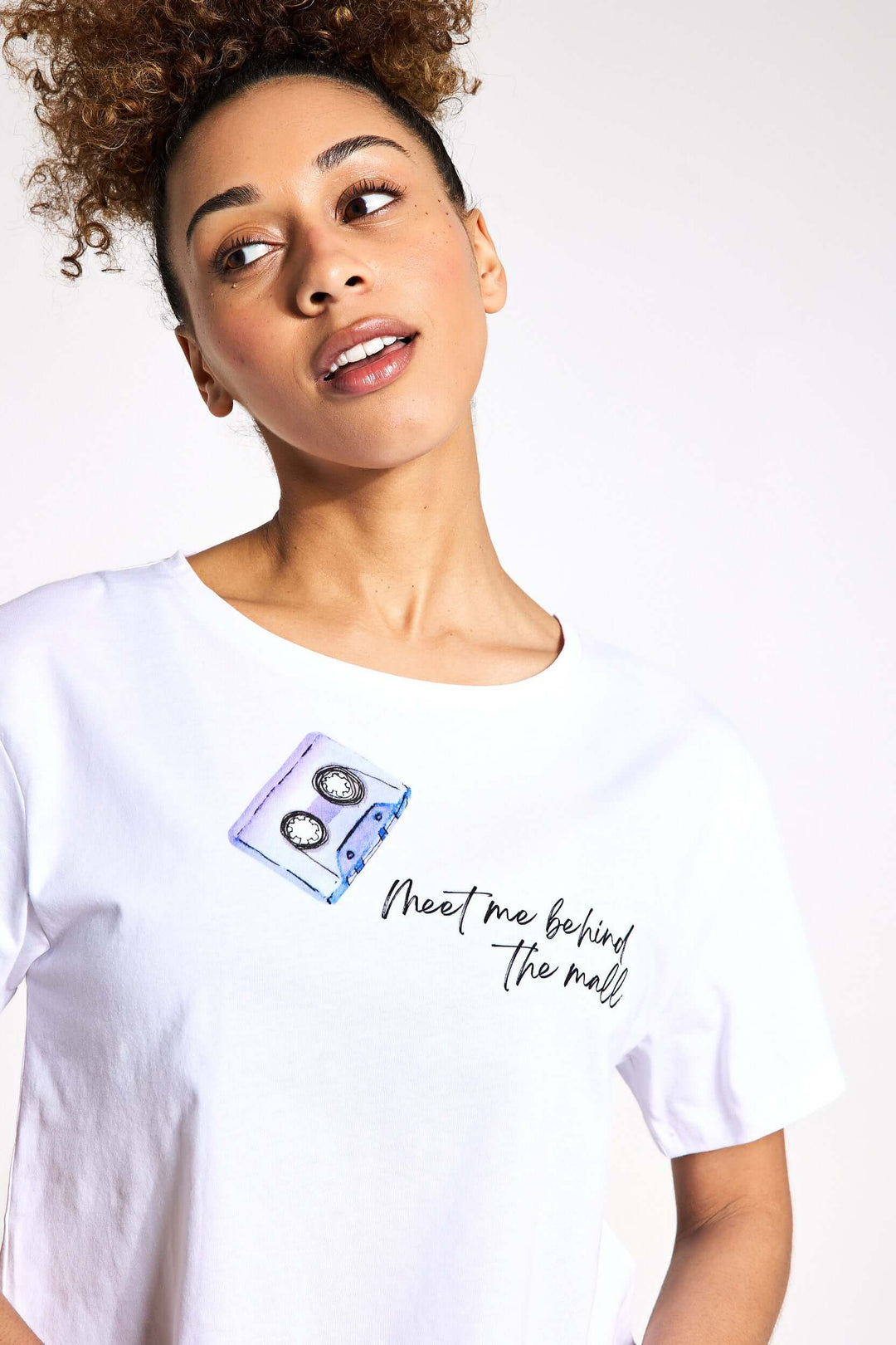 TayTay, Meet Me Behind The Mall Baby Tee, Inspired by Taylor's favourite lyric on Folklore. Models Height: 5'8" Model is wearing: Small Material:100% Cotton* Weight:150gsm Cropped t-shirt. Crew neck and short-sleeved. BSCI certified. SEDEX certified. WRAP