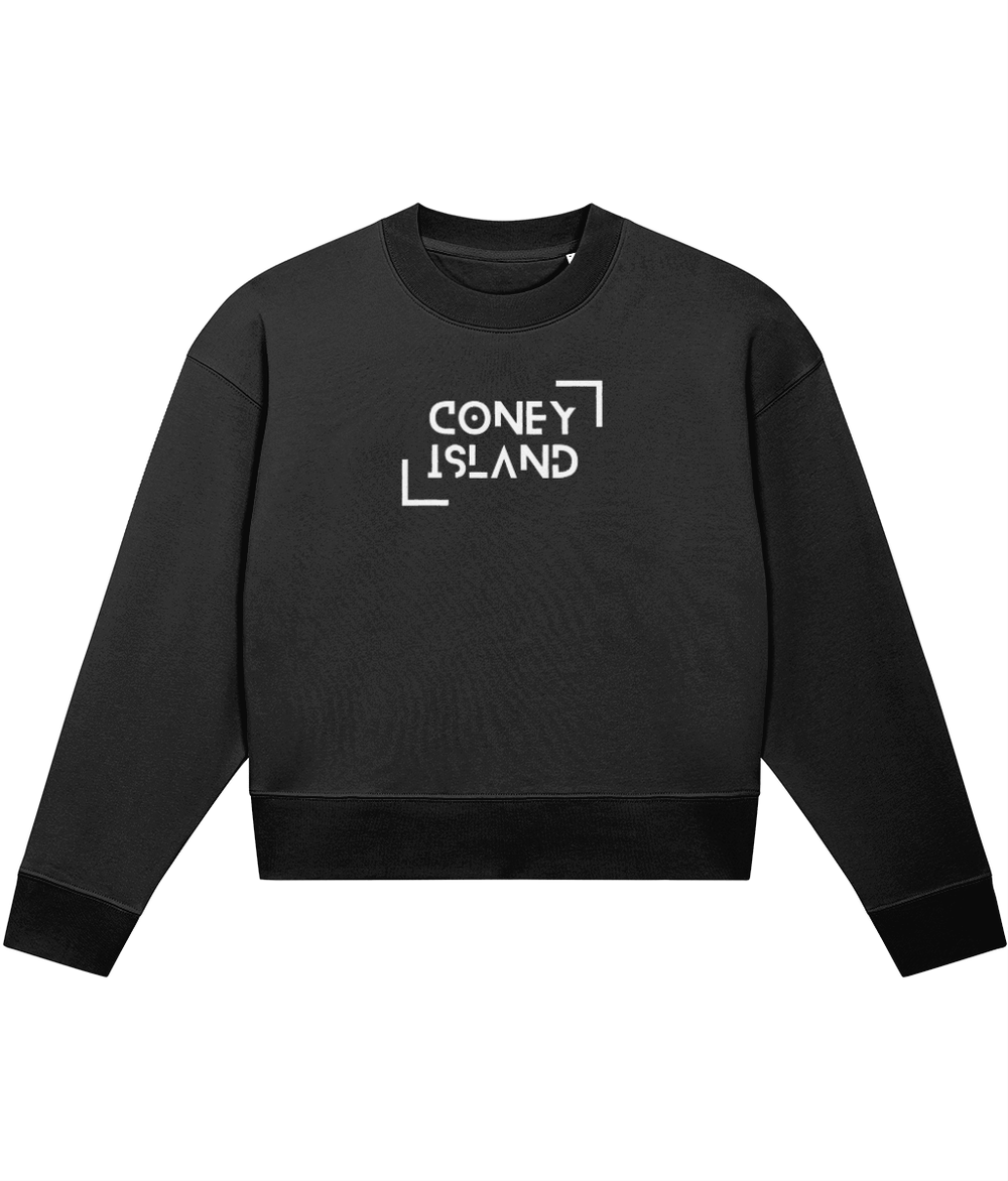 TayTay, Coney Island Crop-sweatshirt, The Coney Island Crop Sweatshirt, inspired by the timeless Evermore album. Designed for the ultimate Swiftie. Weight:300gsm Material:85% organic ring-spun combed cotton, 15% recycled polyester. Set-in sleeve 1x1 rib a