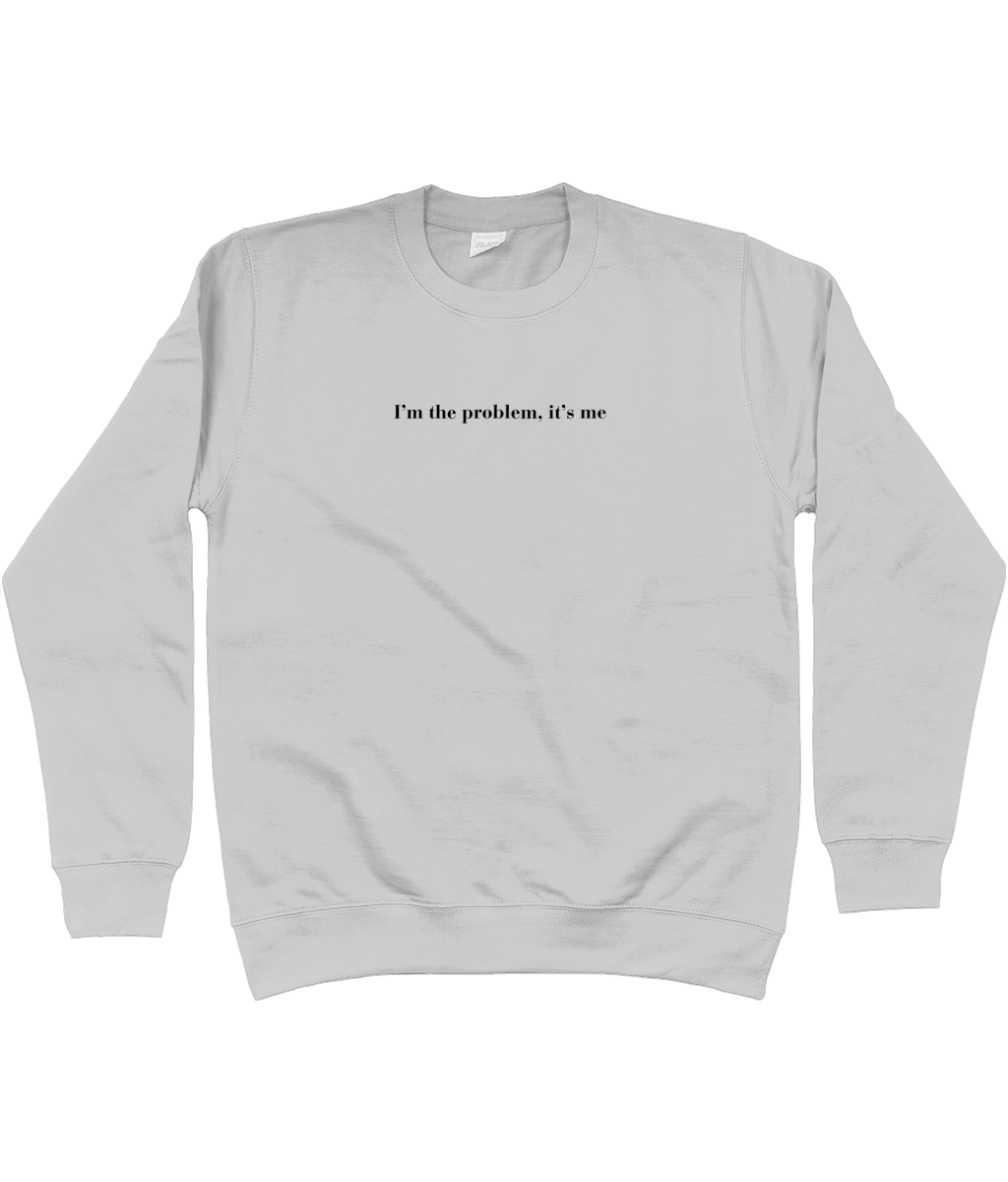 TayTay, I'm The Problem, It's Me Sweatshirt, I'm The Problem, It's Me channel's Anti-Hero from Taylor's Midnights album. This piece isn't just apparel; it's a piece of music history. Material:80% ring spun cotton 20% polyester. Drop shoulder style. Stylis