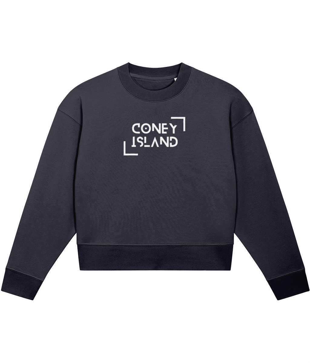 TayTay, Coney Island Crop-sweatshirt, The Coney Island Crop Sweatshirt, inspired by the timeless Evermore album. Designed for the ultimate Swiftie. Weight:300gsm Material:85% organic ring-spun combed cotton, 15% recycled polyester. Set-in sleeve 1x1 rib a