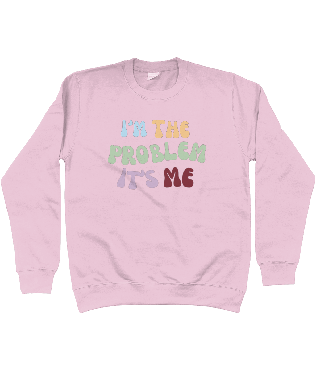 TayTay, I'm The Problem, It's Me Bold Sweatshirt, I'm The Problem, It's Me channel's Anti-Hero from Taylor's Midnights album. This piece isn't just apparel; it's a piece of music history. Models Height: 5'8" Model is wearing: Medium Material:80% ring spun