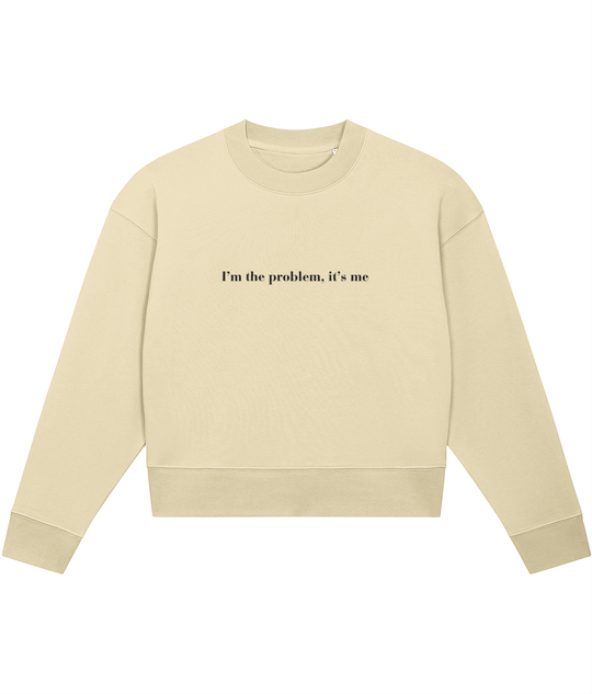 TayTay, I'm The Problem, It's Me Crop-sweatshirt, I'm The Problem, It's Me channel's Anti-Hero from Taylor's Midnights album. This piece isn't just apparel; it's a piece of music history.Weight:300gsm Material:85% organic ring-spun combed cotton, 15% recy