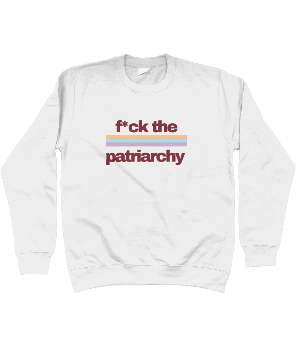 TayTay, F*ck The Patriarchy Colour Band Sweatshirt, Channel the unforgettable vibes of our favourite 10 minute song. F*ck The Patriarchy Colour Band Sweatshirt, a statement piece for any dedicated fan. Material: 80% ring spun cotton 20% polyester. Drop sh