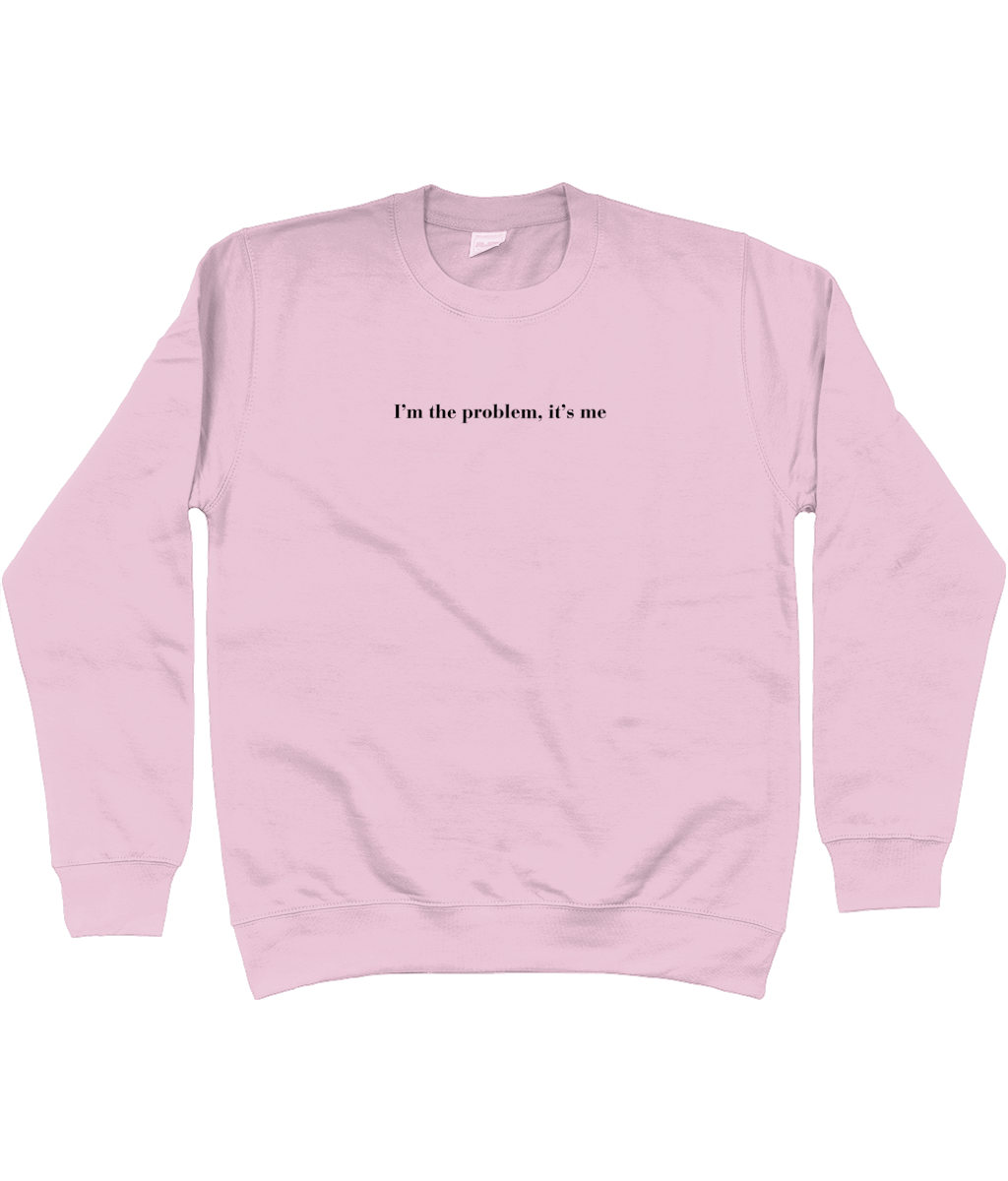 TayTay, I'm The Problem, It's Me Sweatshirt, I'm The Problem, It's Me channel's Anti-Hero from Taylor's Midnights album. This piece isn't just apparel; it's a piece of music history. Material:80% ring spun cotton 20% polyester. Drop shoulder style. Stylis