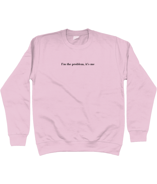 TayTay, I'm The Problem, It's Me Sweatshirt, I'm The Problem, It's Me channel's Anti-Hero from Taylor's Midnights album. This piece isn't just apparel; it's a piece of music history. Material:80% ring spun cotton 20% polyester. Drop shoulder style. Stylis