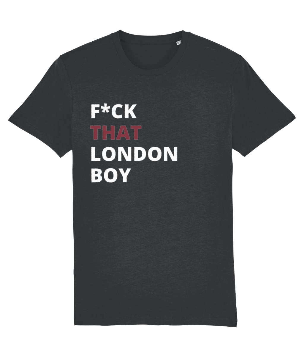 TayTay, Vintage F*ck That London Boy T-Shirt, Team Taylor! F*ck That London Boy! Material: 100% organic ringspun combed cotton. Single Jersey. Set-in sleeve. 1x1 rib at neck collar. Inside back neck tape in self fabric. Sleeve hem and bottom hem with wide