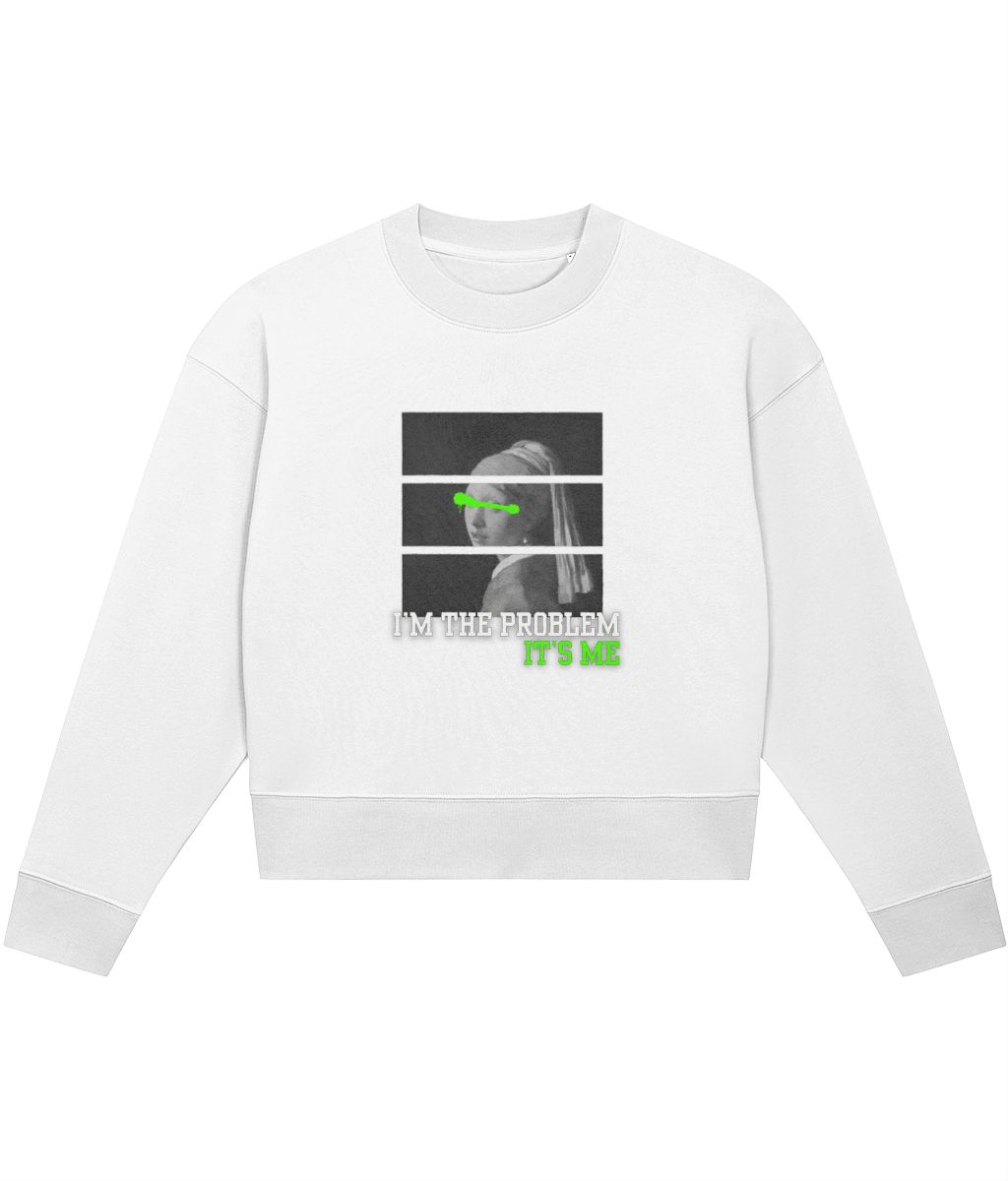 TayTay, Im The Problem Its Me Crop-sweatshirt, I'm The Problem, It's Me channel's Anti-Hero from Taylor's Midnights album. This piece isn't just apparel; it's a piece of music history. Weight:300gsm Material:85% organic ring-spun combed cotton, 15% recycl