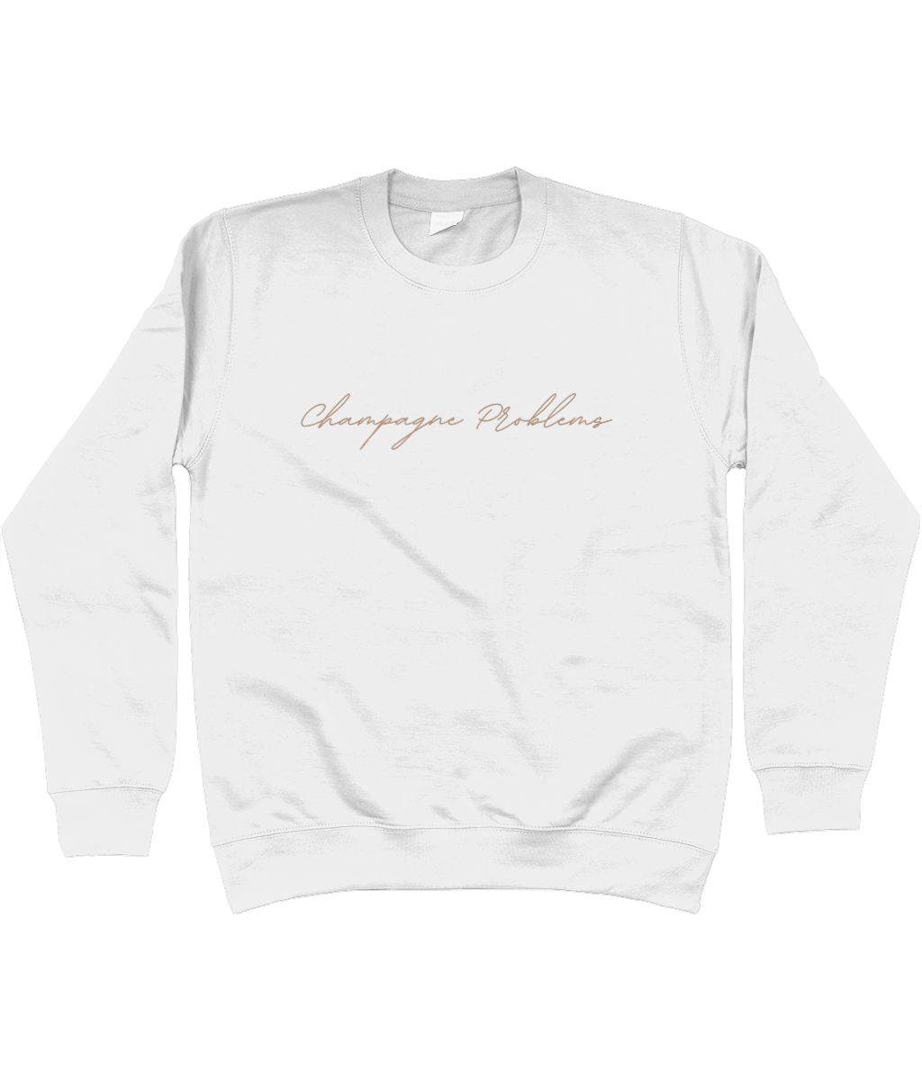 TayTay, Champagne Problems Sweatshirt, The Champaign Problems Sweatshirt, inspired by the timeless Evermore album. Designed for the ultimate Swiftie. Material:80% ringspun cotton/20% polyester. Drop shoulder style. Stylish fit. Soft cotton faced fabric. T