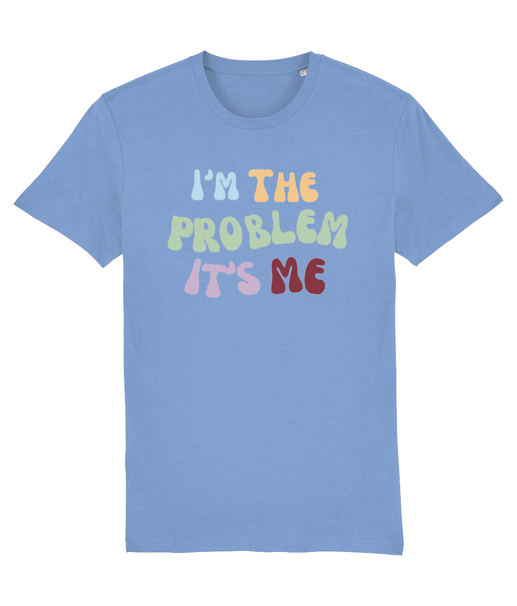 TayTay, Vintage Im The Problem Its Me Bold T-Shirt, Relive the magic of Taylor's Midnights Era with our Vintage Im The Problem Its Me T-Shirt. Material: 100% organic ringspun combed cotton. Single Jersey. Set-in sleeve. 1x1 rib at neck collar. Inside back