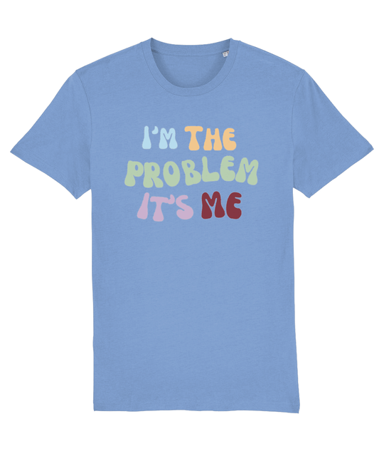 TayTay, Vintage Im The Problem Its Me Bold T-Shirt, Relive the magic of Taylor's Midnights Era with our Vintage Im The Problem Its Me T-Shirt. Material: 100% organic ringspun combed cotton. Single Jersey. Set-in sleeve. 1x1 rib at neck collar. Inside back