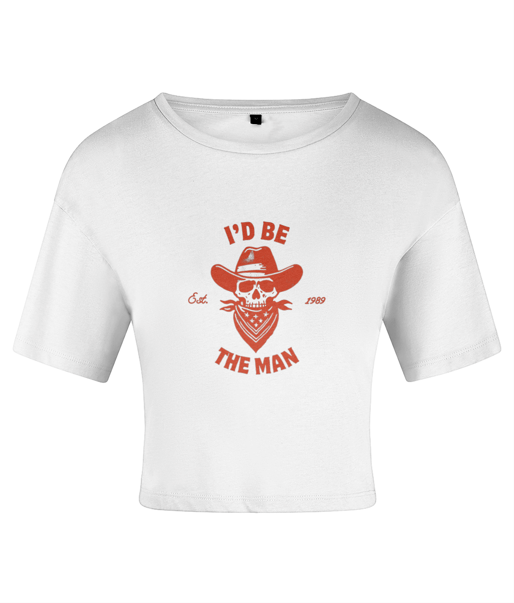 TayTay, I'd Be The Man Skull Baby Tee, Embrace the essence of Taylor's iconic Lover era with our I'd Be The Man Skull Baby Tee. Material:100% Cotton* Weight:150gsm Cropped t-shirt. Crew neck and short-sleeved. BSCI certified. SEDEX certified. WRAP certifi