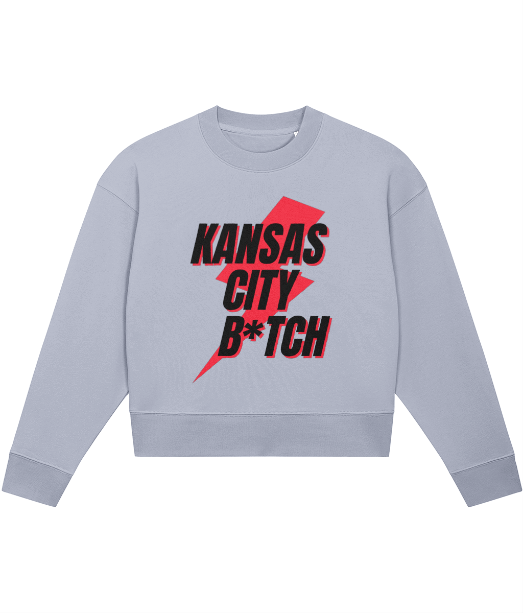 TayTay, Kansas City Crop-sweatshirt, Don't we just love American Football now?! Weight:300gsm Material:85% organic ring-spun combed cotton, 15% recycled polyester. Set-in sleeve 1x1 rib at neck collar, sleeve hem and bottom hem Inside herringbone back tap