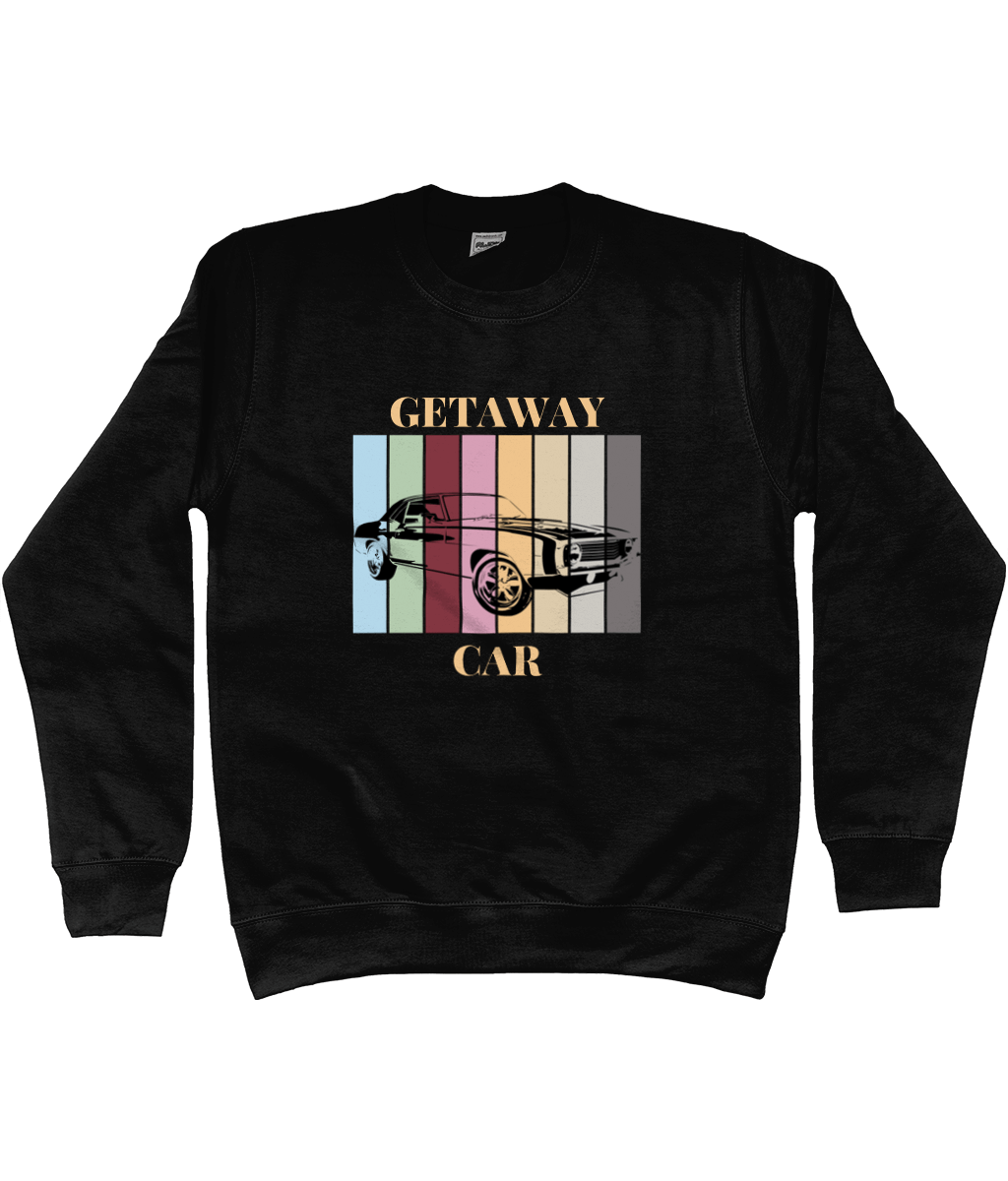 TayTay, Getaway Car Sweatshirt, Channel the unforgettable vibes of Taylor's Reputation with our Getaway Car Sweatshirt, a statement piece for any dedicated fan. Material: 80% ring spun cotton 20% polyester. Drop shoulder style. Stylish fit. Soft cotton fa