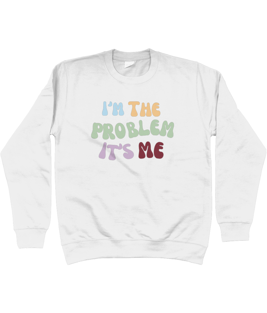 TayTay, I'm The Problem, It's Me Bold Sweatshirt, I'm The Problem, It's Me channel's Anti-Hero from Taylor's Midnights album. This piece isn't just apparel; it's a piece of music history. Models Height: 5'8" Model is wearing: Medium Material:80% ring spun