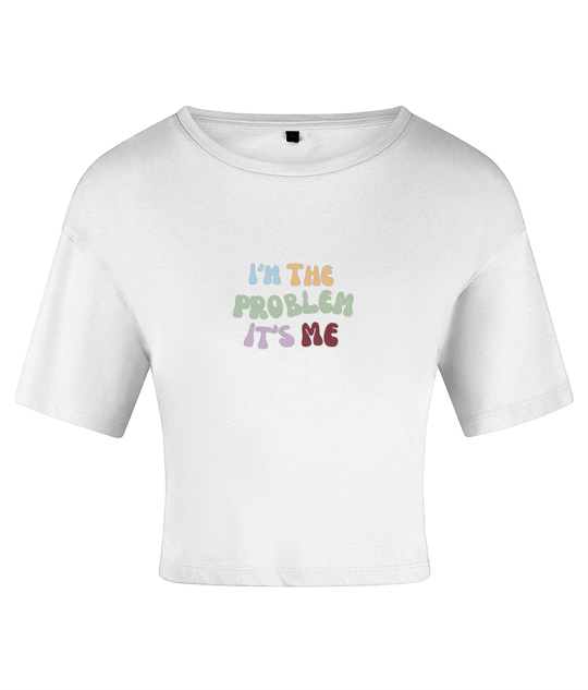 TayTay, I'm The Problem It's Me Bold Baby Tee, Capture the spirit of the unforgettable Midnights era with the I'm The Problem It's Me Baby Tee. Material:100% Cotton* Weight:150gsm Cropped t-shirt. Crew neck and short-sleeved. BSCI certified. SEDEX certifi