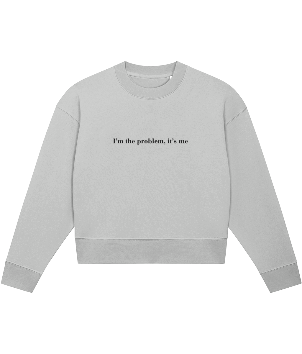 TayTay, I'm The Problem, It's Me Crop-sweatshirt, I'm The Problem, It's Me channel's Anti-Hero from Taylor's Midnights album. This piece isn't just apparel; it's a piece of music history.Weight:300gsm Material:85% organic ring-spun combed cotton, 15% recy