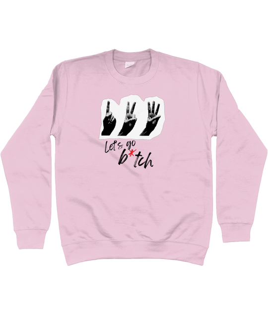 TayTay, Let's Go Bitch Sweatshirt, Inspired by the record breaking Era's Tour. Material:80% ringspun cotton/20% polyester. Drop shoulder style. Stylish fit. Soft cotton faced fabric. Taped neck. Ribbed collar, cuffs and hem. Twin needle stitching. WRAP Ce